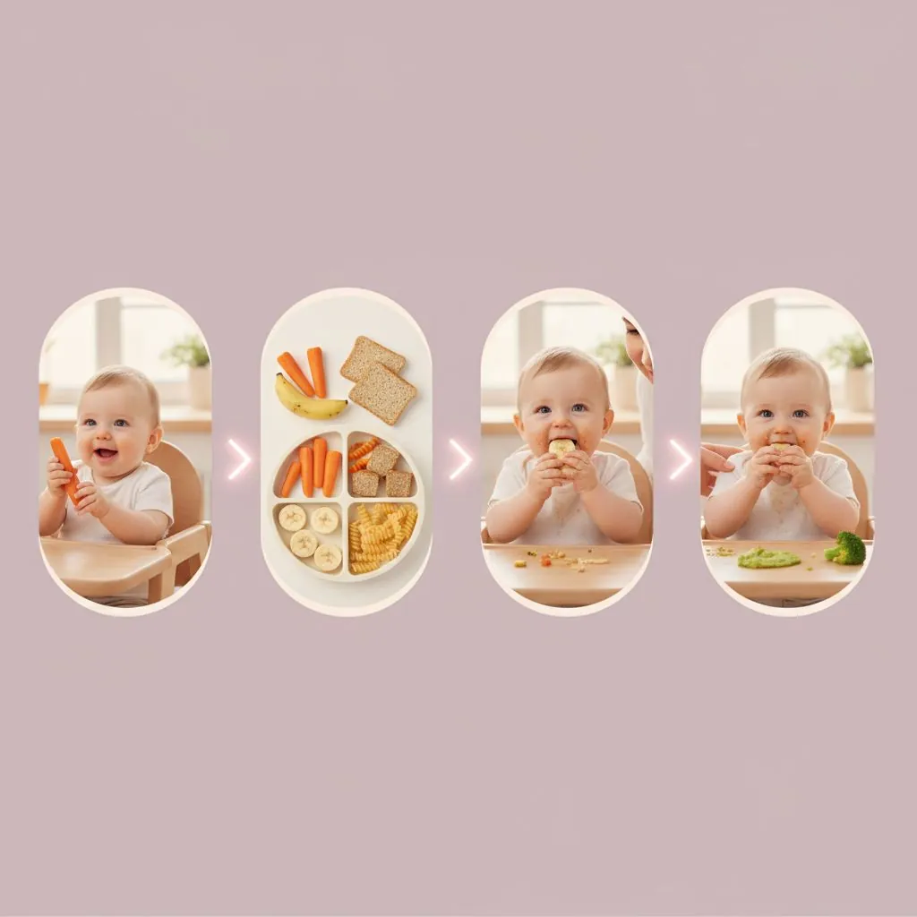 A happy baby drinking water from a sippy cup