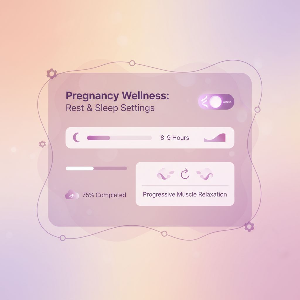 A calm pregnant woman meditating or doing light stretching
