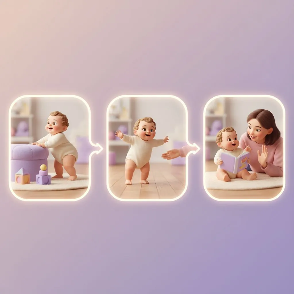 A parent gently playing with their baby on a colorful mat, encouraging reaching for a soft toy