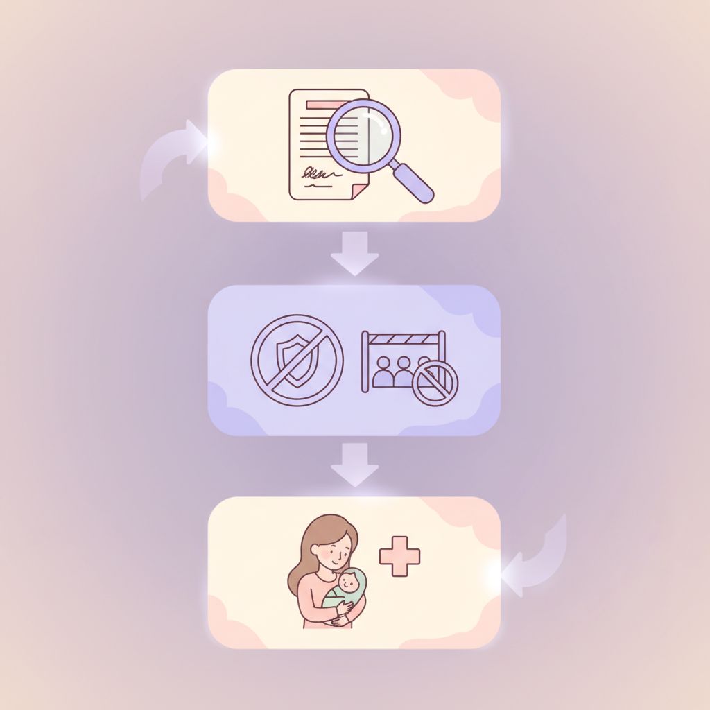 A checklist with pens and documents, symbolizing careful planning and decision-making for a postnatal care center.